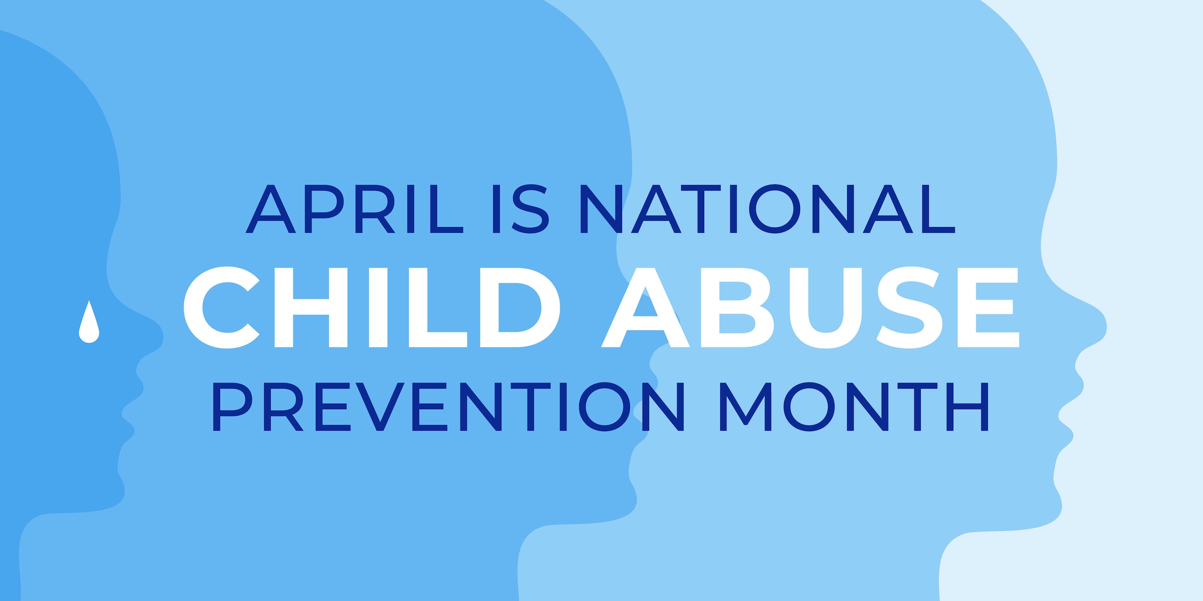 National Child Abuse Prevention Month banner design template. Celebrate annual in April in United States. Silhouette of child with tear. Concept of children protection and safety